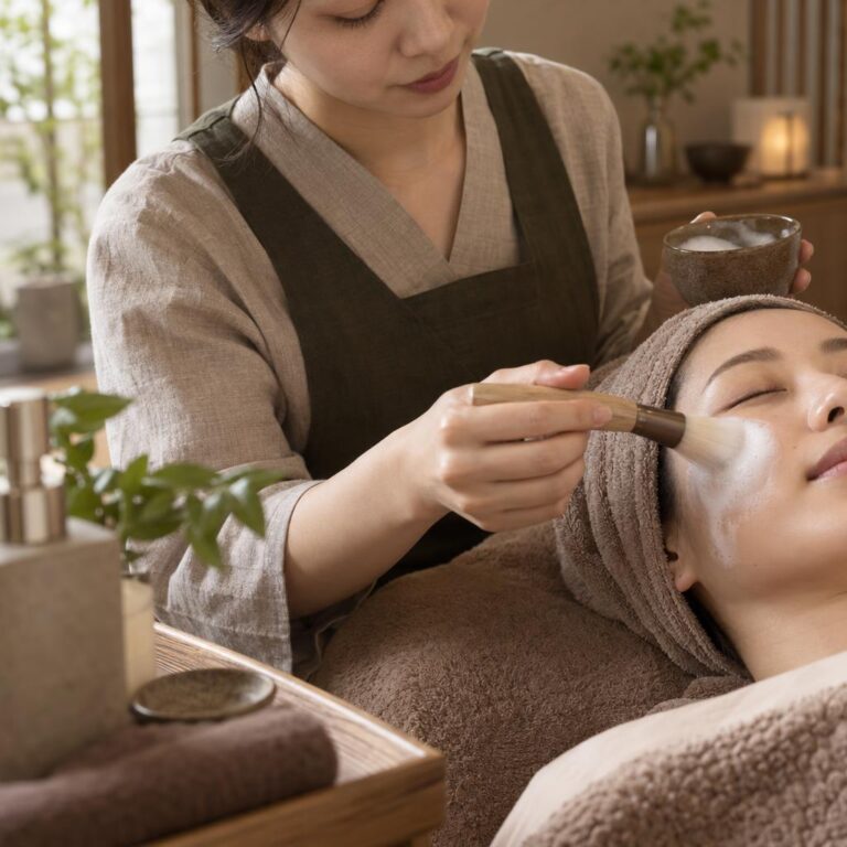 clarte face 盛岡駅前の施術の様子