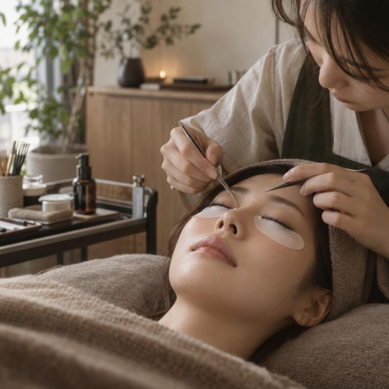 eyelash salon Fuuの施術の様子