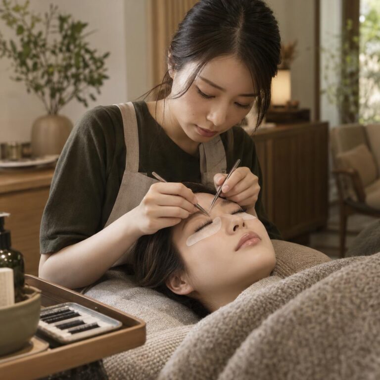 me. lash & browの施術の様子